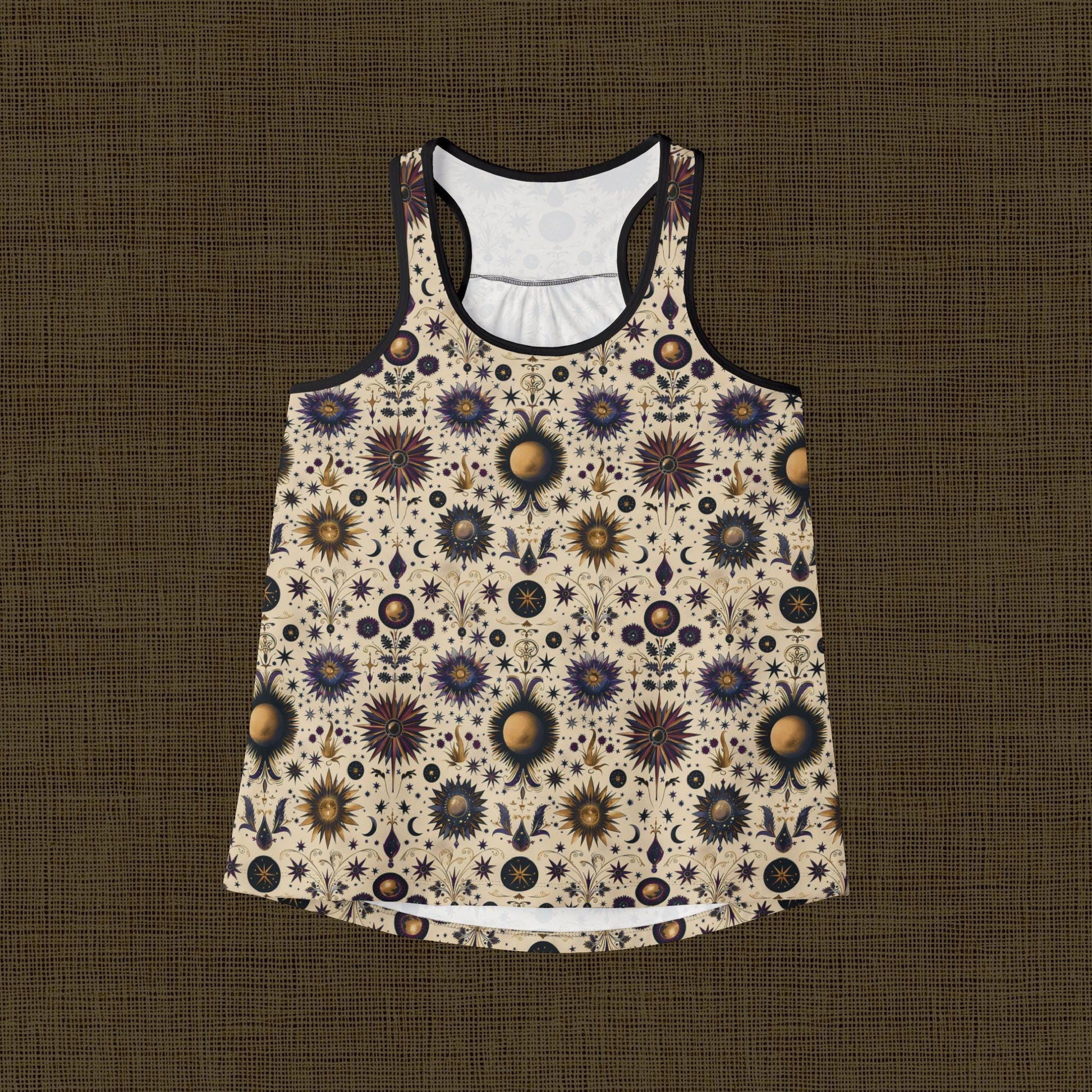 Floral Pattern Women's Tank Top, Boho Summer Top, Chic Sleeveless Shirt, Perfect for Festivals, Garden Parties, Vacation