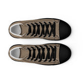 Geometric All-Over Pattern Men’s High Tops | Trendy Custom Sneakers | Stylish Modern Footwear for Men | Unique, Bold & Comfortable