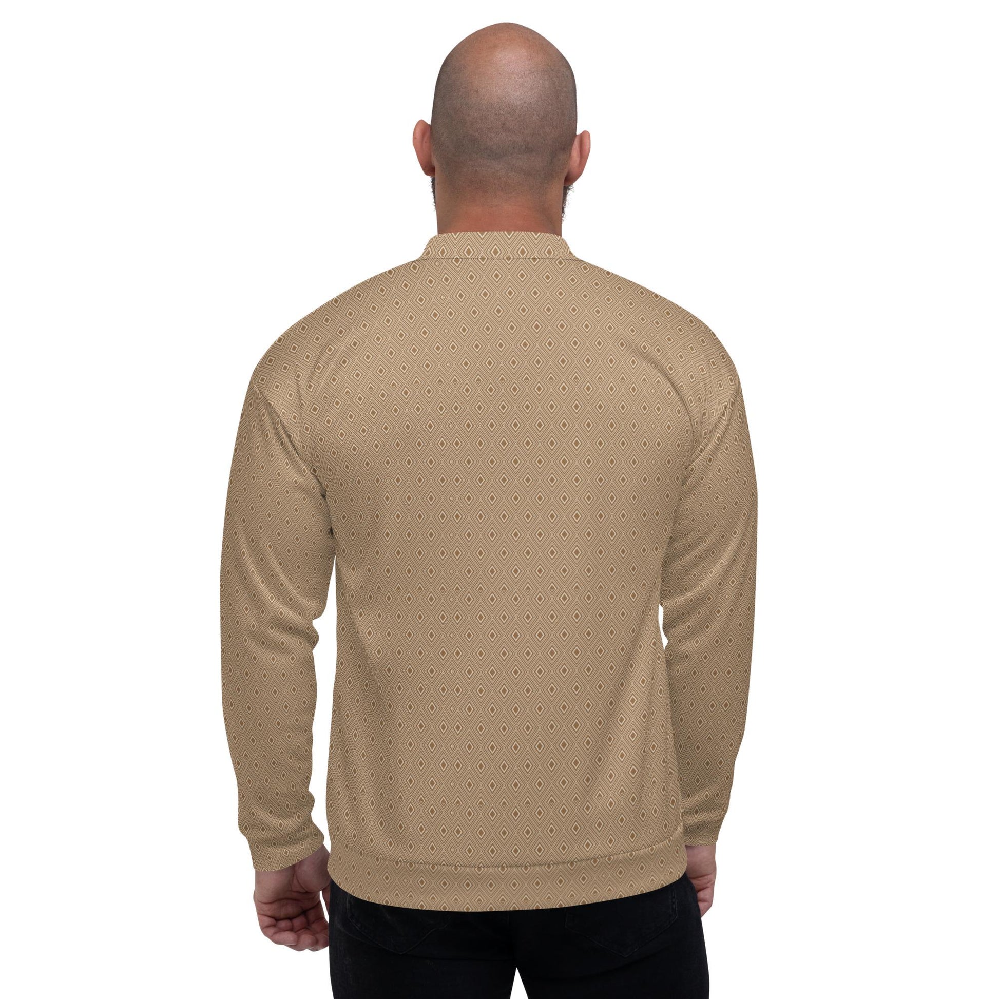Geometric All-Over Pattern Men’s Bomber Jacket | Stylish Casual Outerwear | Trendy & Comfortable Fashion Jacket for Men
