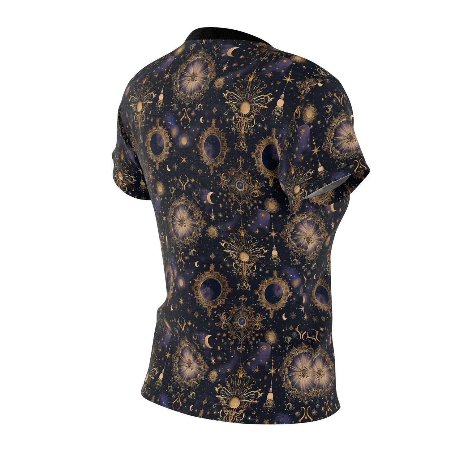 Celestial Print Women Sew Tee, Cosmic T-Shirt, Astrology Top, Bohemian Style Shirt, Gift for Women, Starry Night Tee