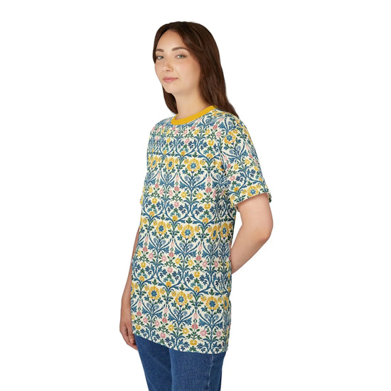 Floral Pattern Unisex Tee, Summer Wear, Gift for Her, Casual Outfit, Eco-Friendly Fashion, Customizable Shirt