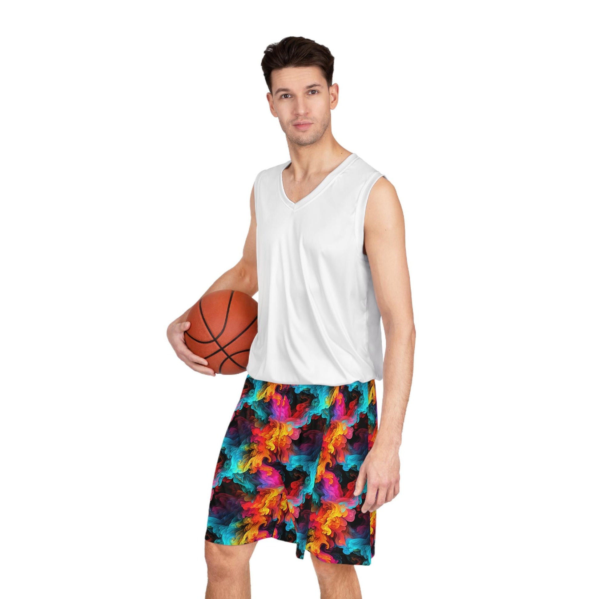 Vibrant 3D Dimmensional Dye Basketball Shorts, Activewear for Sports Lovers, Summer Shorts, Beachwear, Festival Outfit