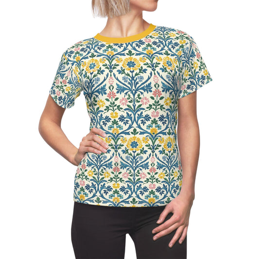 Floral Women's T-Shirt, Vibrant Cut & Sew Tee for All Seasons, Perfect for Brunches, Gifts, Casual Wear, Spring Style