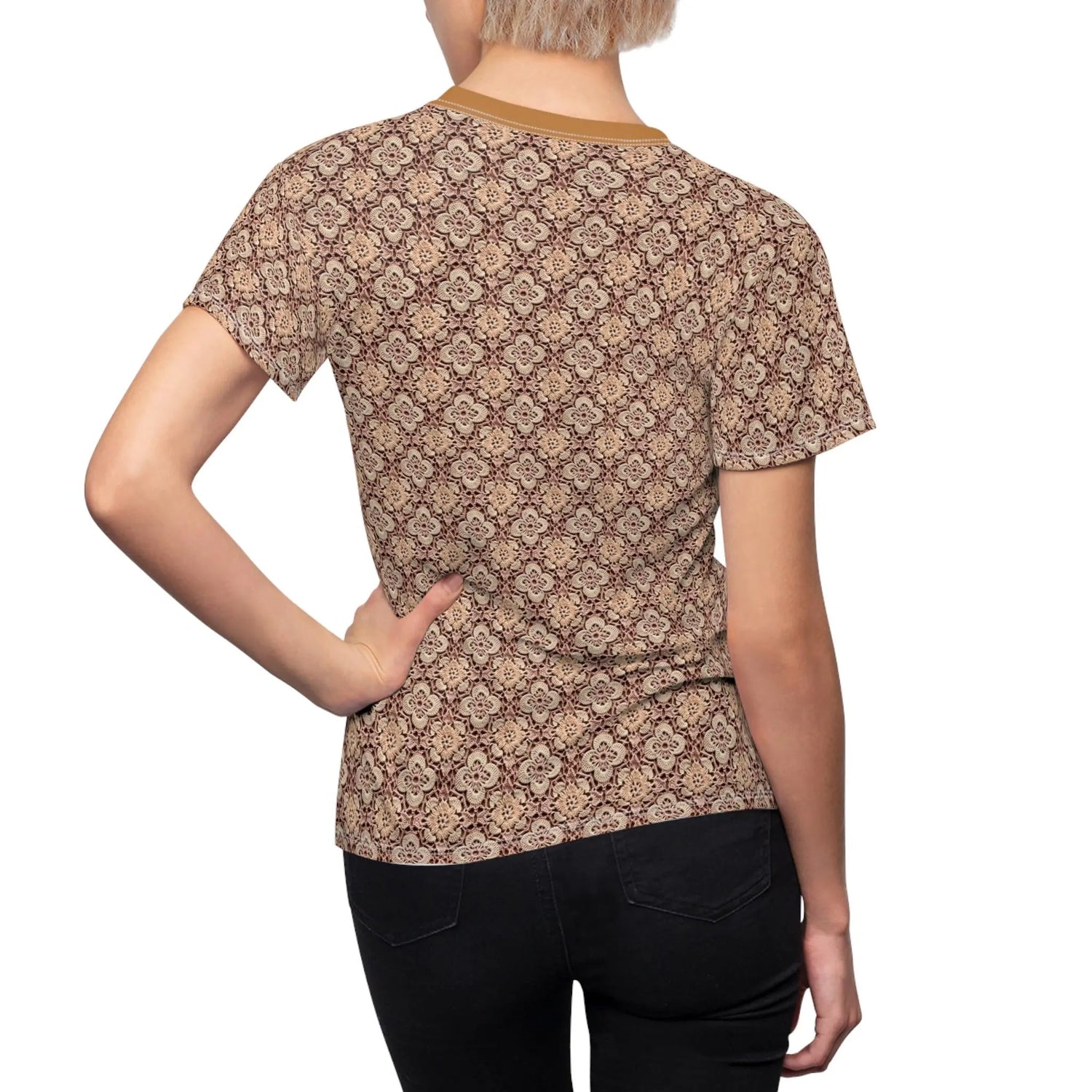 Boho Floral Cut & Sew Tee - Vintage Style T-Shirt for Women, Casual Wear, Spring Fashion, Gift for Her, Everyday Comfort