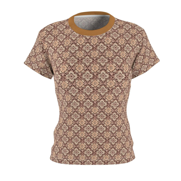 Boho Floral Cut & Sew Tee - Vintage Style T-Shirt for Women, Casual Wear, Spring Fashion, Gift for Her, Everyday Comfort