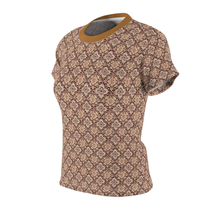 Boho Floral Cut & Sew Tee - Vintage Style T-Shirt for Women, Casual Wear, Spring Fashion, Gift for Her, Everyday Comfort