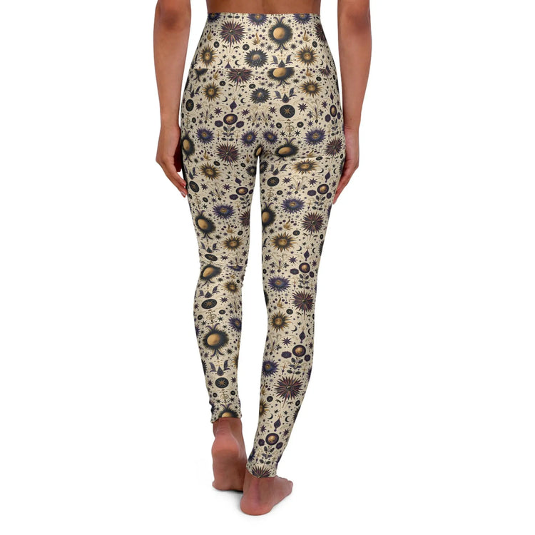 Bohemian High Waisted Yoga Leggings, Floral Workout Pants, Fitness Leggings, Yoga Apparel, Activewear, Gift for Her