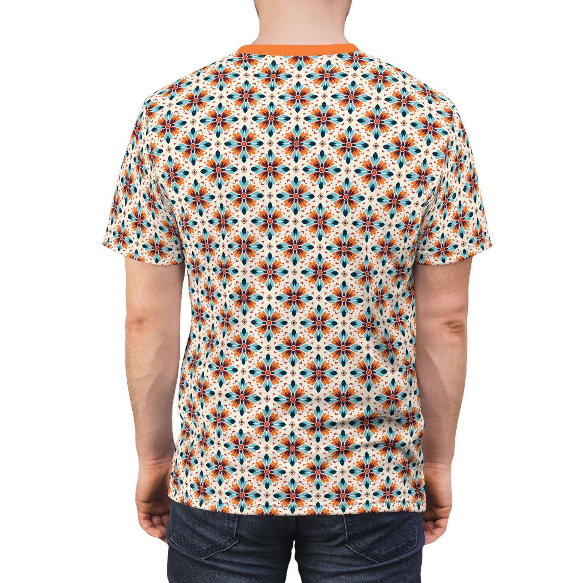 Colorful Men's Cut & Sew Tee - Boho Vibe Shirt for Casual Outings, Unique Gift for Birthdays, Summer Festivals