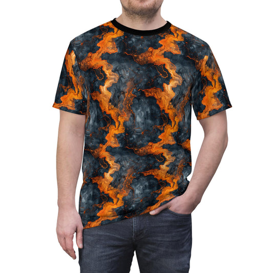 Vibrant Abstract Men&#39;s Cut & Sew Tee, Unique Graphic T-Shirt for Art Lovers, Gift for Creative Minds, Festival Wear, Summer Fashion
