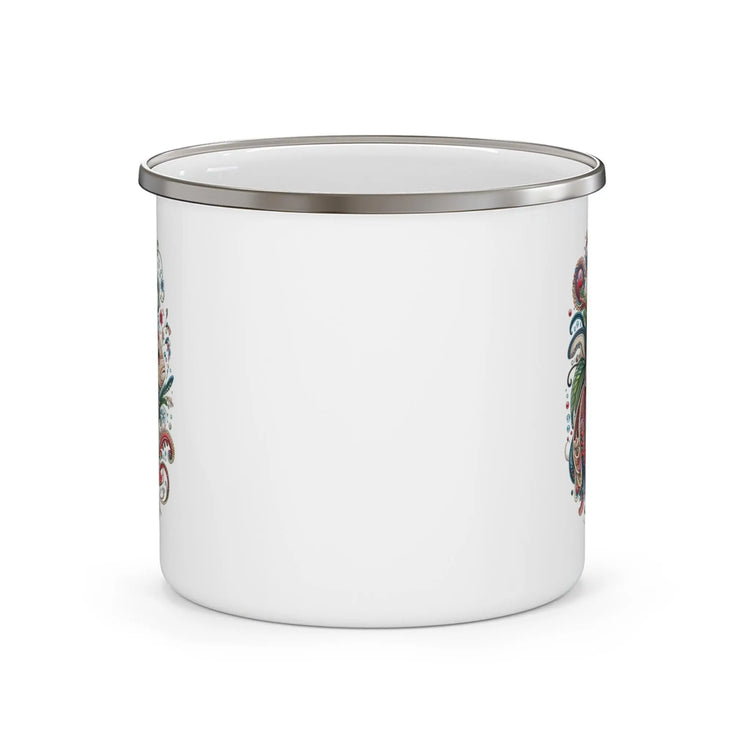 Whimsical Fish Design Enamel Camping Mug, Outdoor Coffee Mug, Fun Travel Mug, Gift for Nature Lovers, Fishing Enthusiasts