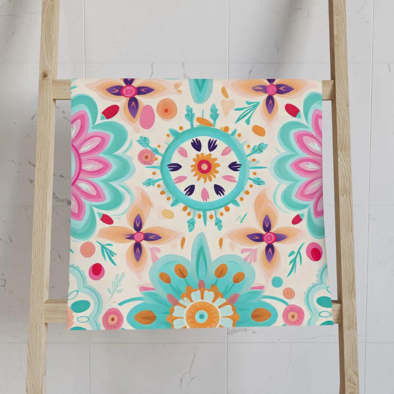 Colorful Floral Hand Towel, Boho Kitchen Towel, Vibrant Bathroom Decor, Ideal for Housewarming, Mothers Day or Weddings, Gift for Her