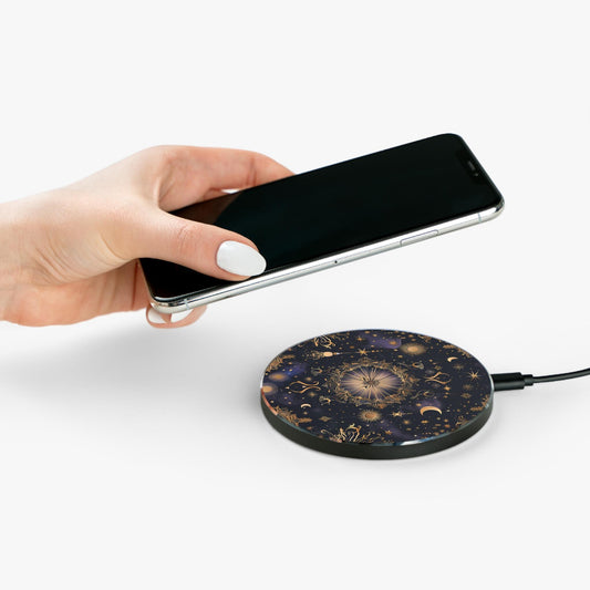 Celestial Wireless Charger - Galaxy Inspired Phone Charging Pad for Astrology Lovers, Cosmic Decor, Gift for Tech Enthusiasts, Desktop