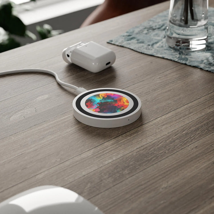 Vibrant Wireless Charging Pad - Colorful Abstract Design, Desk Accessory, Gift for Tech Lovers, Home Decor, Eco-Friendly Charger