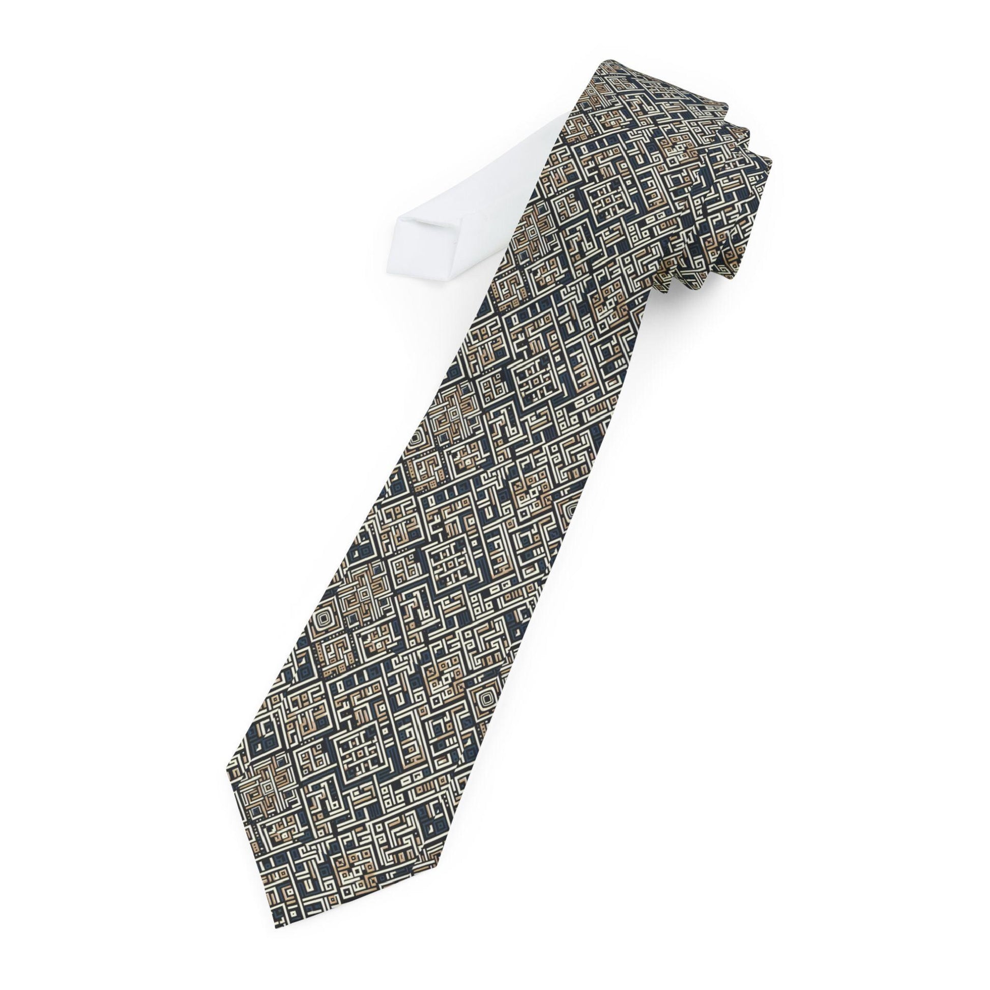 Geometric Pattern Necktie, Stylish Men's Tie, Formal Accessory, Wedding Gift, Office Wear, Birthday Gift, Unique Tie Design