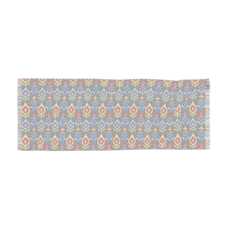 Bohemian Light Scarf with Colorful Floral Pattern, Fashion Accessory, Gift for Her, Lightweight Summer Wrap, Festival Scarf, Casual Chiffon