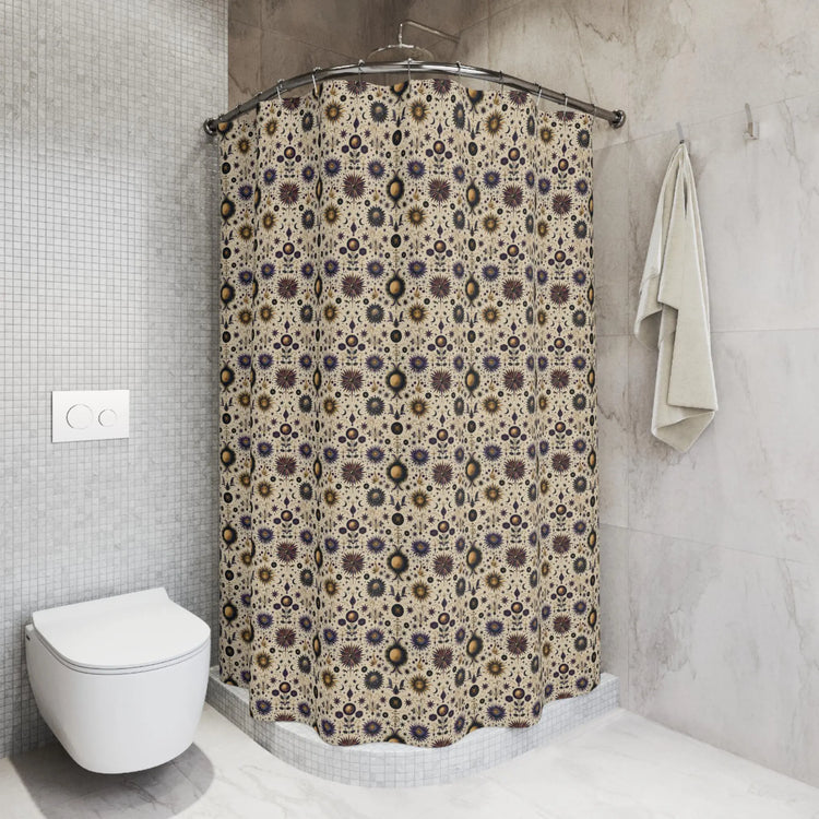 Boho Floral Shower Curtain | Vibrant Bath Decor, Eco-Friendly Bathroom, Unique Gift for Home, Festival Vibes, Colorful Patterns
