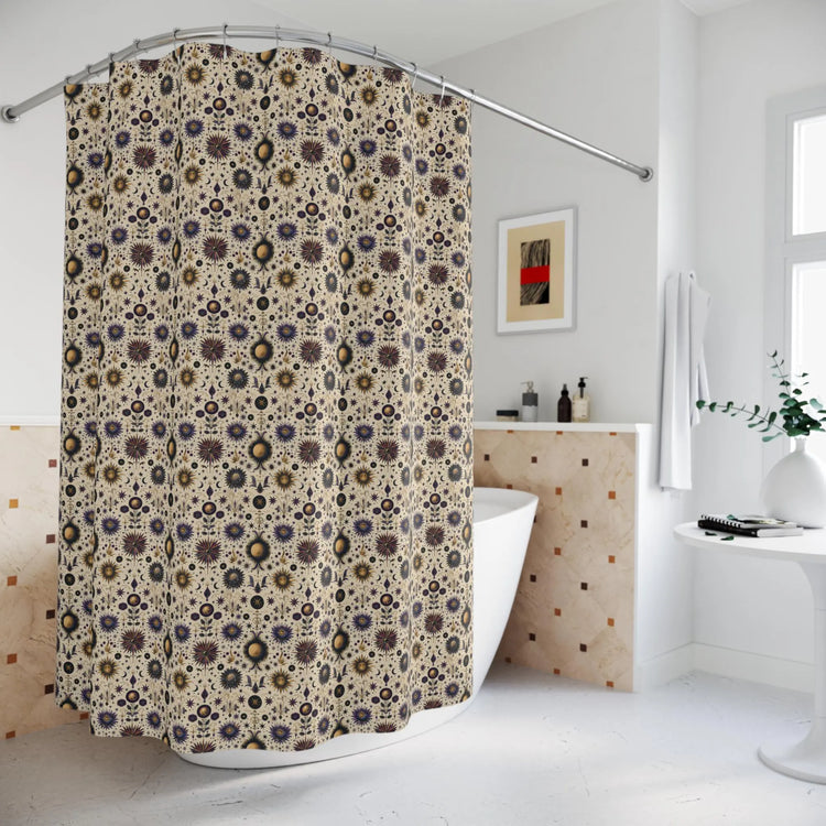Boho Floral Shower Curtain | Vibrant Bath Decor, Eco-Friendly Bathroom, Unique Gift for Home, Festival Vibes, Colorful Patterns