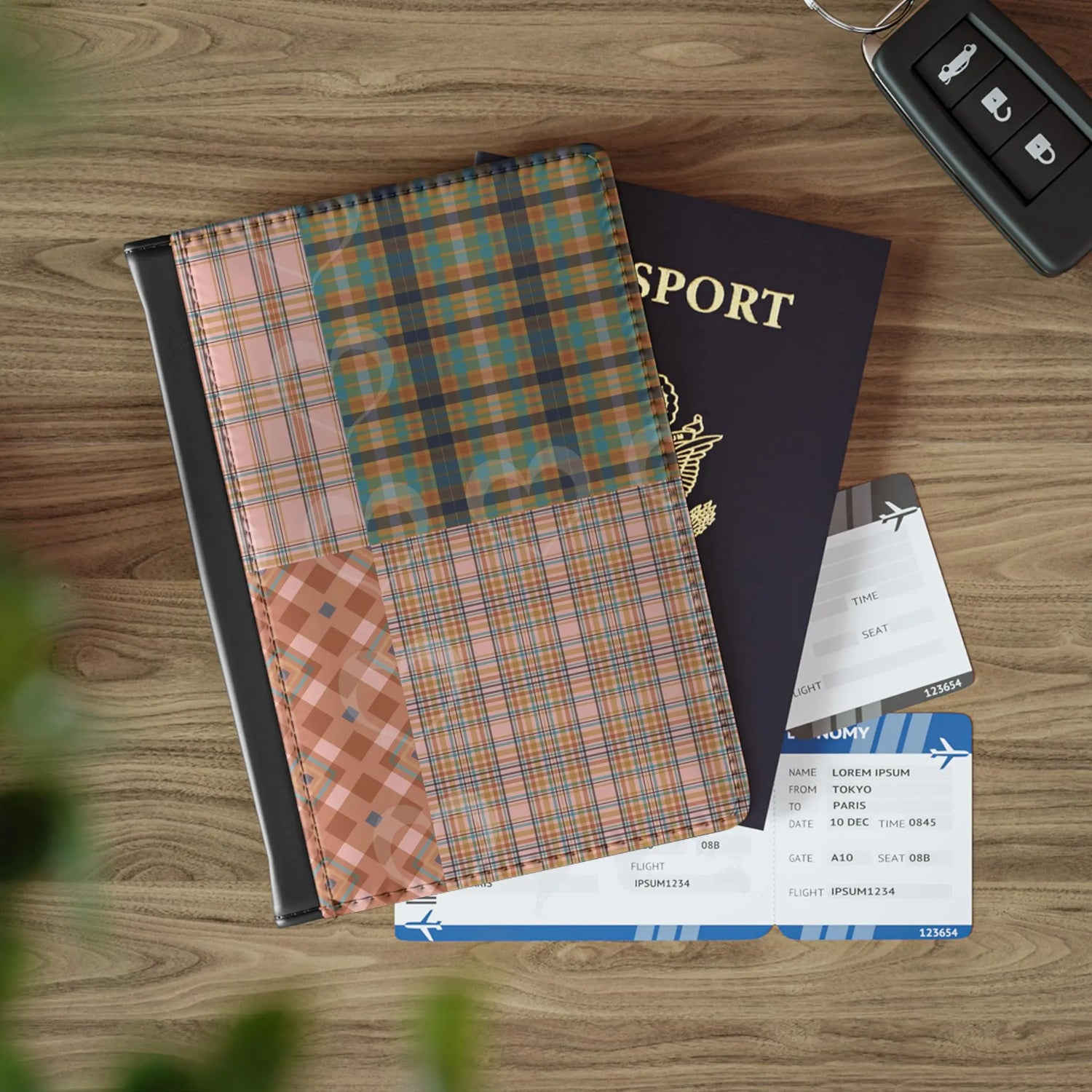Checkered Passport Cover, Travel Accessories, Cute Passport Holder, Passport Wallet, Gifts for Travelers
