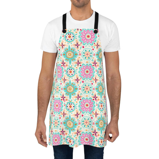 Colorful Floral Apron for Cooking and Baking, Perfect Gift for Foodie, Gardening, Housewarming, Mothers Day, Kitchen Decor