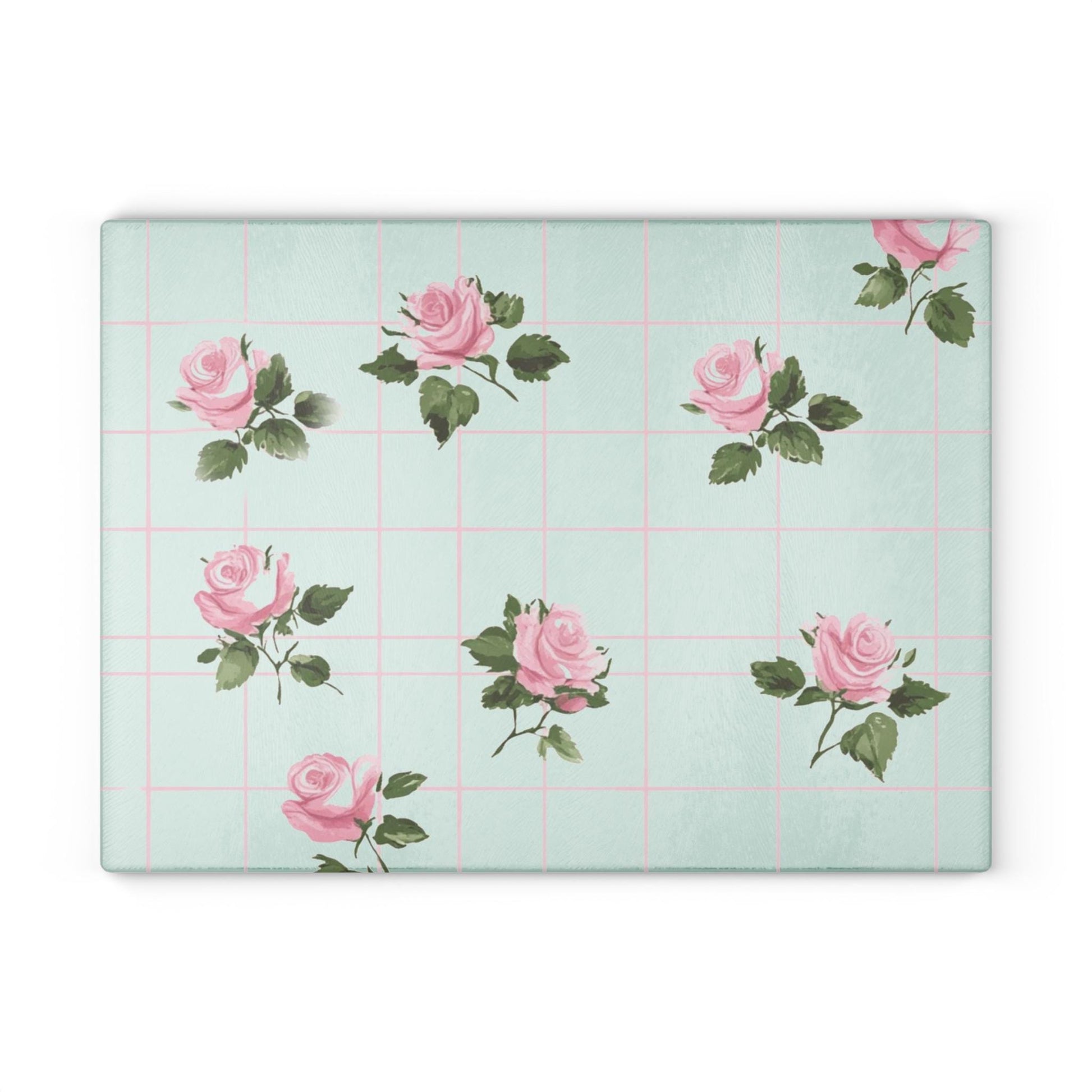 Chic Floral Glass Cutting Board | Vintage Kitchen Decor, Wedding Gift, Home Cooking Essentials, Pink Rose Design, Kitchen Accessories