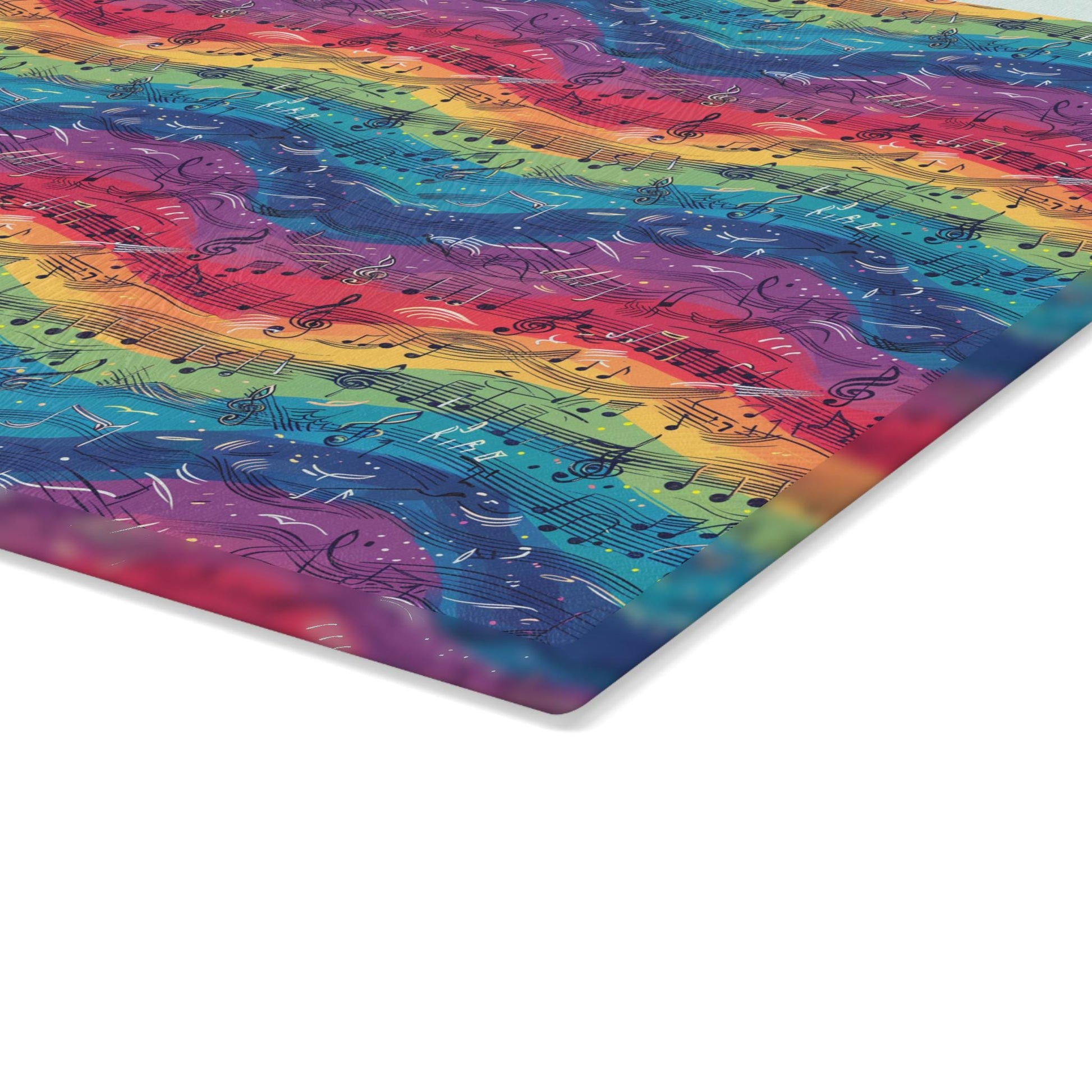 Colorful Musical Notes Glass Cutting Board - Perfect for Musicians, Gift for Music Lovers, Kitchen Decor, Housewarming Gift, Party Essential