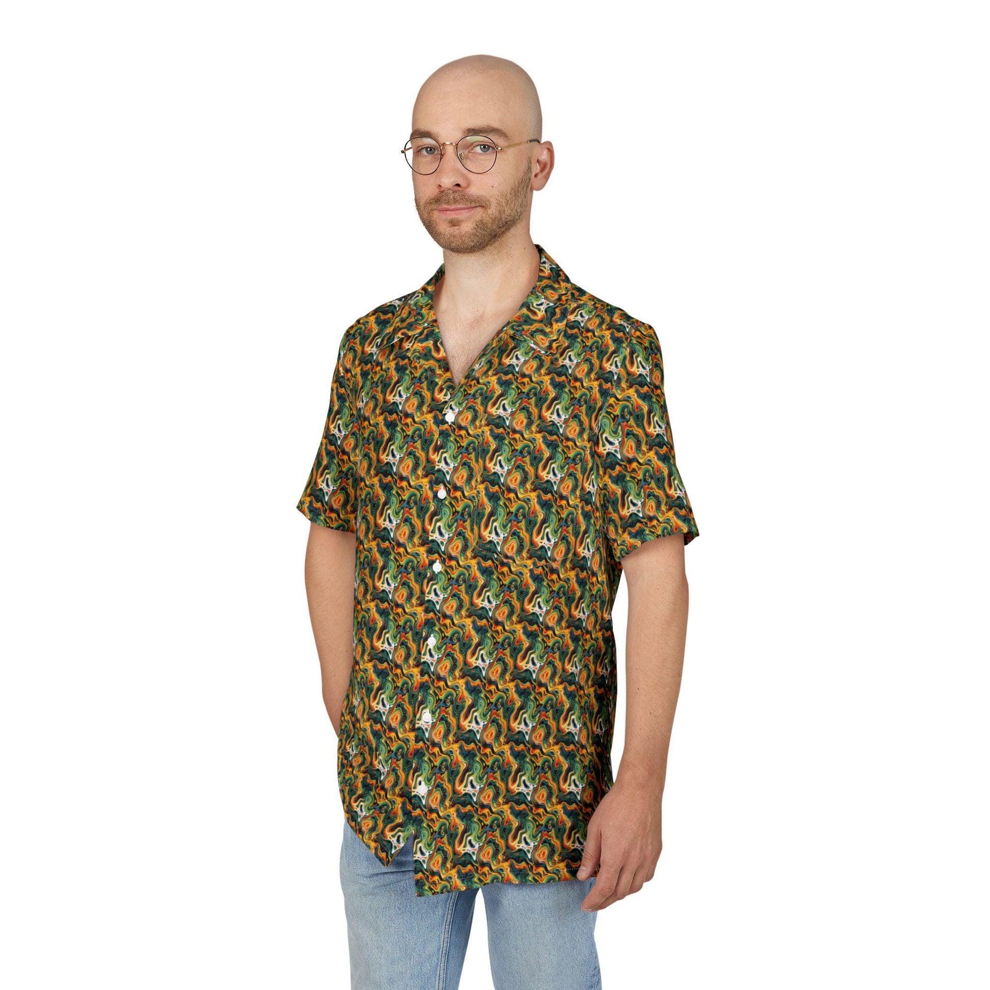 Tropical Vibes Men's Hawaiian Shirt - Perfect for Summer, Vacations, Beach Days, Luau, Tropical Party Wear, Festival Style