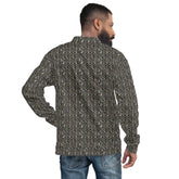 Men’s Geometric All-Over Pattern Bomber Jacket – Stylish & Trendy Streetwear Jacket for Modern Men – Fashionable Outerwear