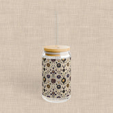 Celestial Sipper Glass, 16oz Starry Sky Design for Eco-Friendly Drinks, Astrology Lovers, Gift for Any Occasion, Sun and Moon Decor