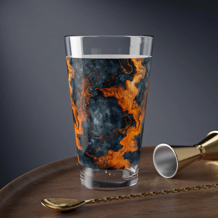 Artisan Mixing Glass, 16oz - Marbled Drinkware, Unique Cocktail Glass, Home Bar Decor, Gift for Mixologists, Modern Kitchen Accent