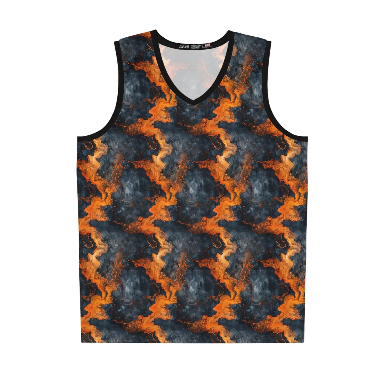 Abstract Flame Pattern Basketball Jersey, Sportswear, Team Jersey, Gifts for Athletes, Unique Sports Apparel