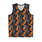 Abstract Flame Pattern Basketball Jersey, Sportswear, Team Jersey, Gifts for Athletes, Unique Sports Apparel