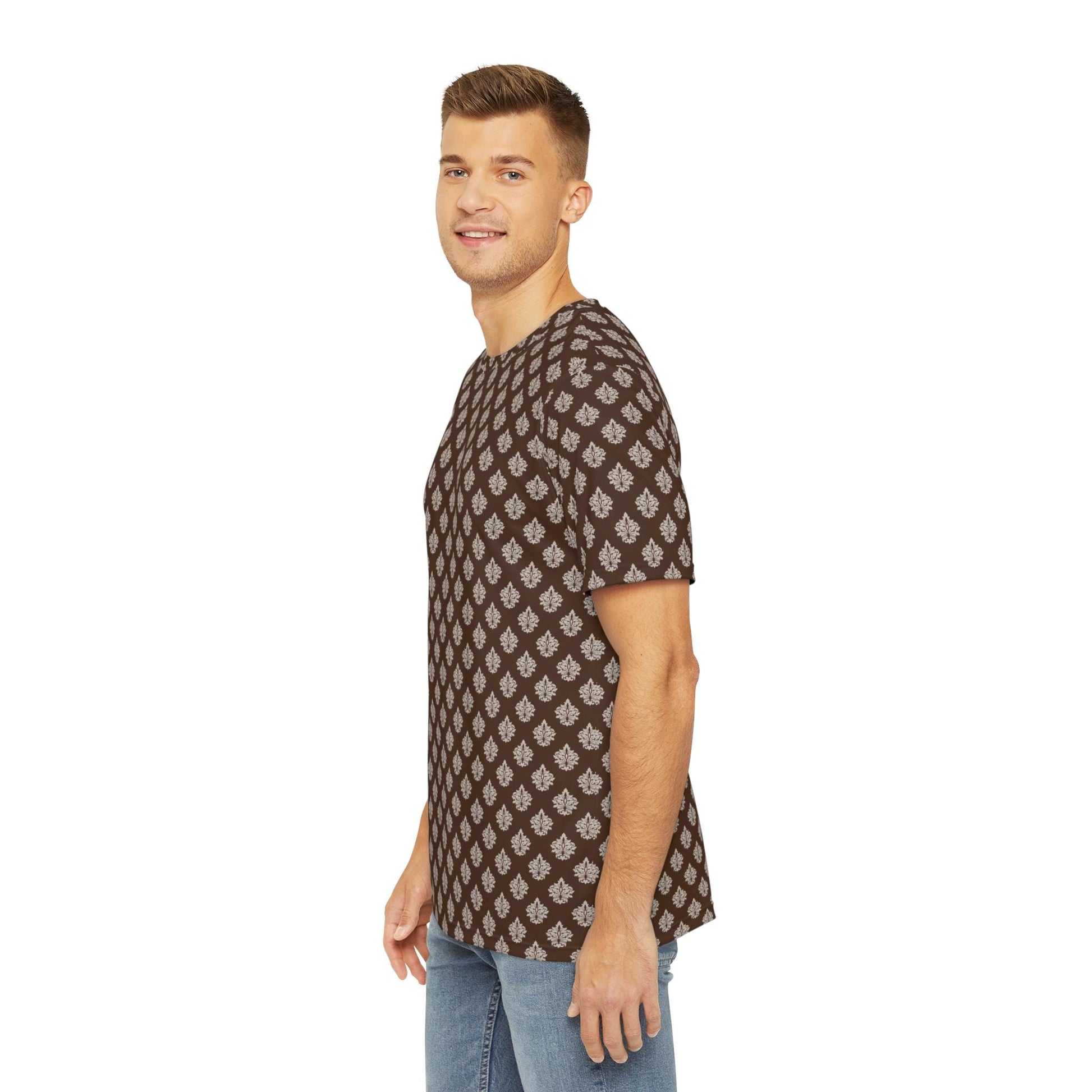 Bohemian Style Men's Polyester Tee, Casual Summer Shirt, Vintage Fashion Top, Perfect for Festivals, Travel & Everyday Wear