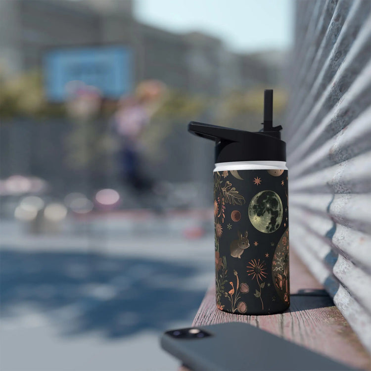 Botanical Print Stainless Steel Water Bottle, Eco-Friendly Drinkware, Floral Design, Outdoors Adventure, Travel Mug, Gift for Nature Lovers