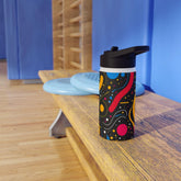 Colorful Abstract Stainless Steel Water Bottle - Outdoor Adventures, Stylish Travel Mug, Fitness Water Jug, Eco-friendly Gift, Vibrant