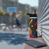 Colorful Abstract Stainless Steel Water Bottle - Outdoor Adventures, Stylish Travel Mug, Fitness Water Jug, Eco-friendly Gift, Vibrant