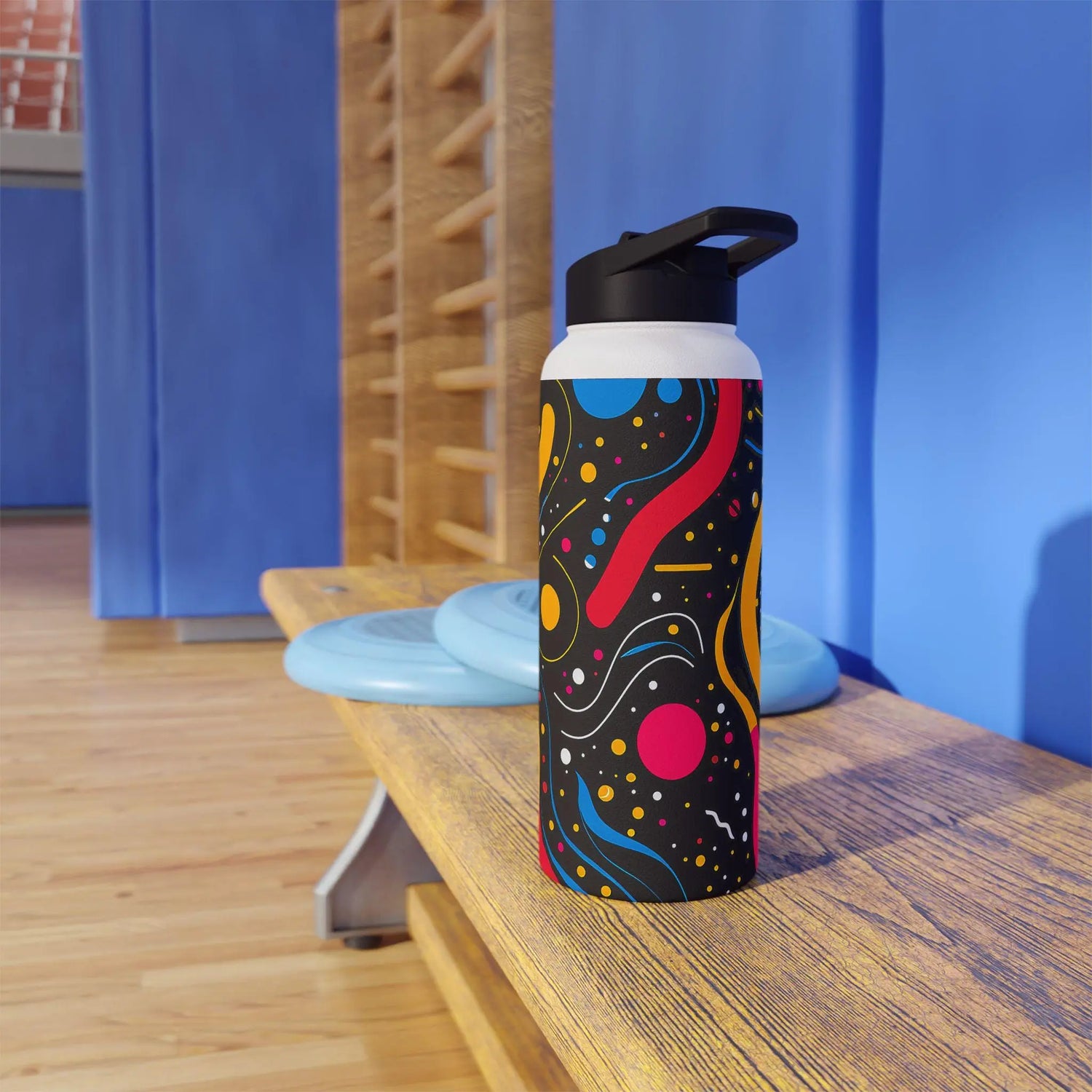 Colorful Abstract Stainless Steel Water Bottle - Outdoor Adventures, Stylish Travel Mug, Fitness Water Jug, Eco-friendly Gift, Vibrant