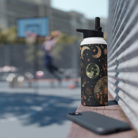 Botanical Print Stainless Steel Water Bottle, Eco-Friendly Drinkware, Floral Design, Outdoors Adventure, Travel Mug, Gift for Nature Lovers