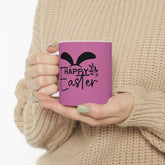 Happy Easter Ceramic Mug - Cute Coffee Tea Cup for Spring Celebrations, Gift for Friends, Family, Easter Decor, Holiday