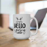 Cute Spring Bunny Ceramic Mug - Perfect Gift for Easter, Spring Decor, Coffee Lovers, Nature Enthusiasts, Dishwasher Safe