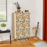 Floral Shoe Cabinet (Made in USA), Designer Home Office Shoe Organizer, Great Gift
