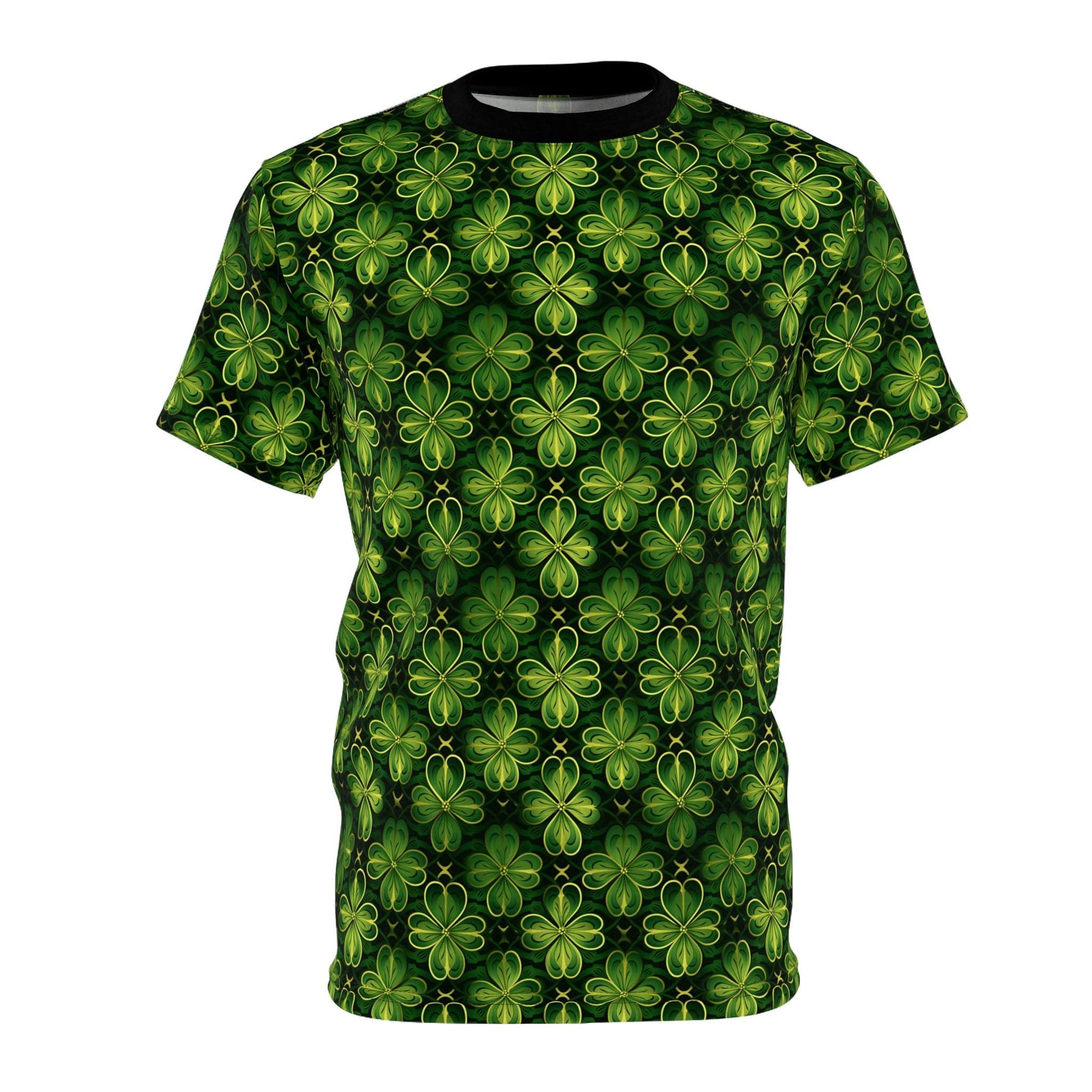 St. Patrick's Day Unisex Tee - Shamrock Cut & Sew T-Shirt, Green Floral Print Top, Celebrate Luck, Irish Pride Wear, Unique Gift Idea