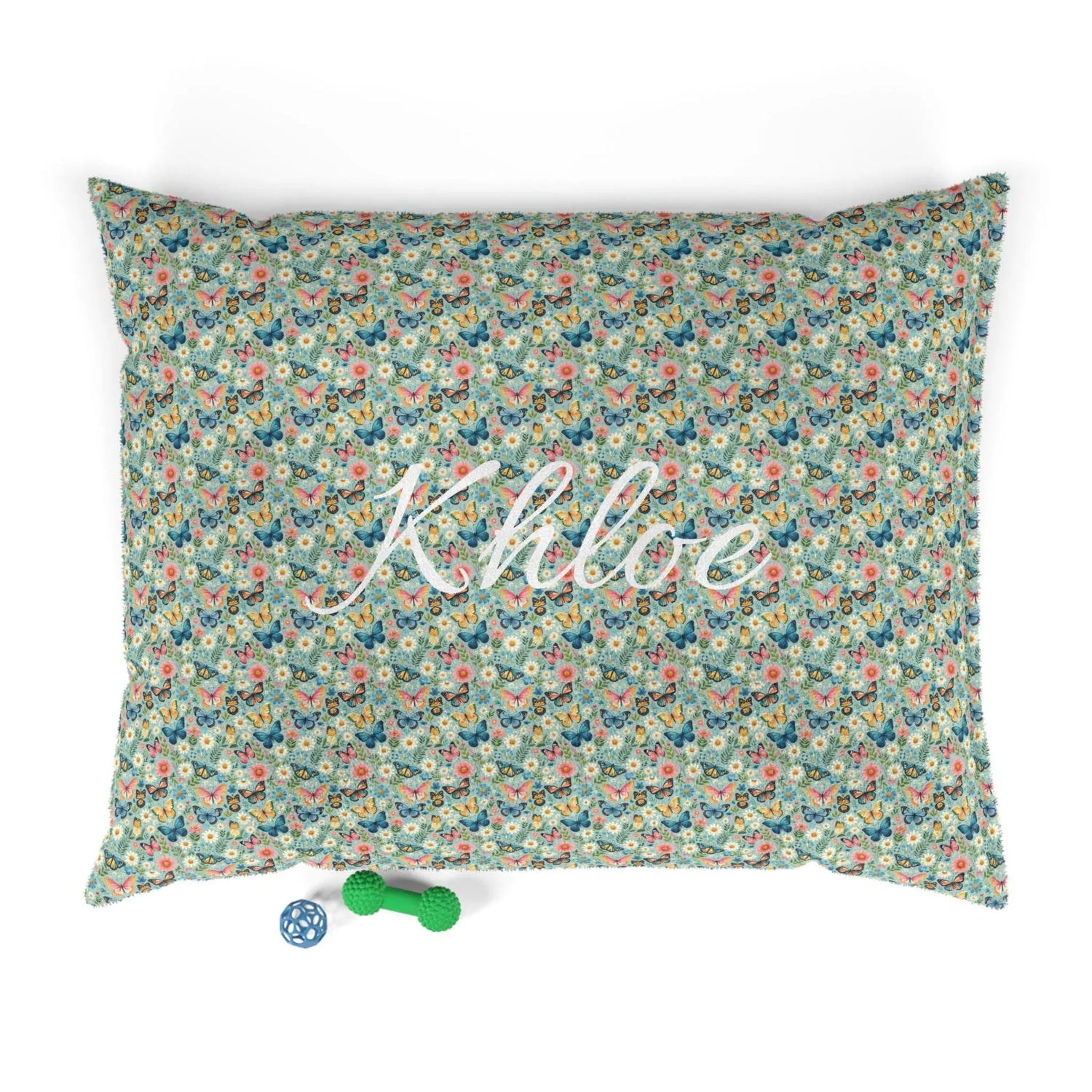 Floral Pet Bed for Dogs & Cats, Personalized Dog Bed with Butterflies, Cozy Pet Cushion, Unique Pet Gift, Home Decor for Pet Lovers