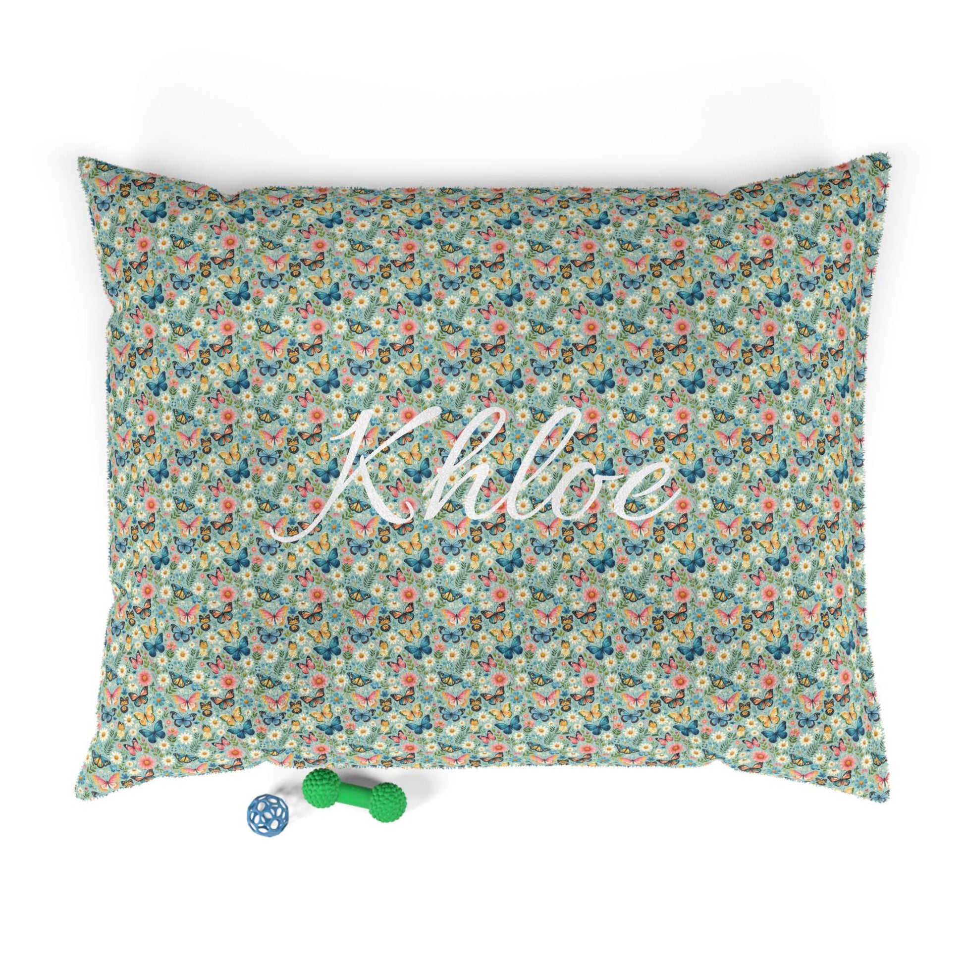 Floral Pet Bed for Dogs & Cats, Personalized Dog Bed with Butterflies, Cozy Pet Cushion, Unique Pet Gift, Home Decor for Pet Lovers