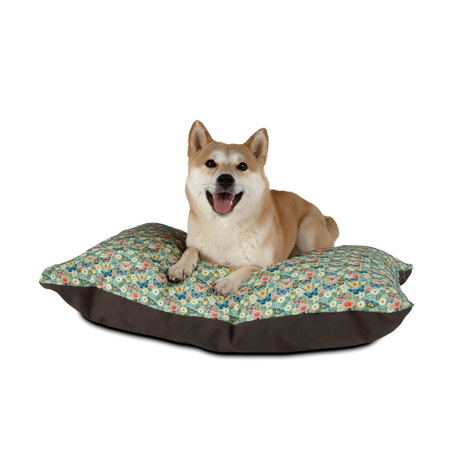 Floral Pet Bed for Dogs & Cats, Personalized Dog Bed with Butterflies, Cozy Pet Cushion, Unique Pet Gift, Home Decor for Pet Lovers