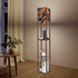 Floor Lamp with Shelves (Made in USA), Earth Tone Marble Unique Stylish Modern Home Lighting Decor