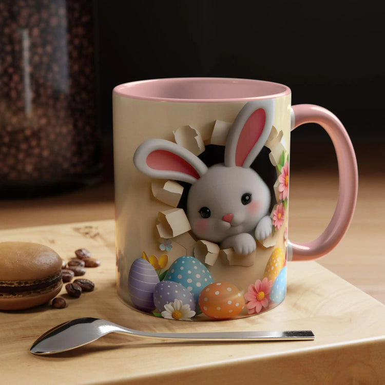 Cute Easter Bunny Coffee Mug, Spring Decor Mug, Funny Gift for Kids, Tea Cup, Easter Celebration, Unique Kitchenware