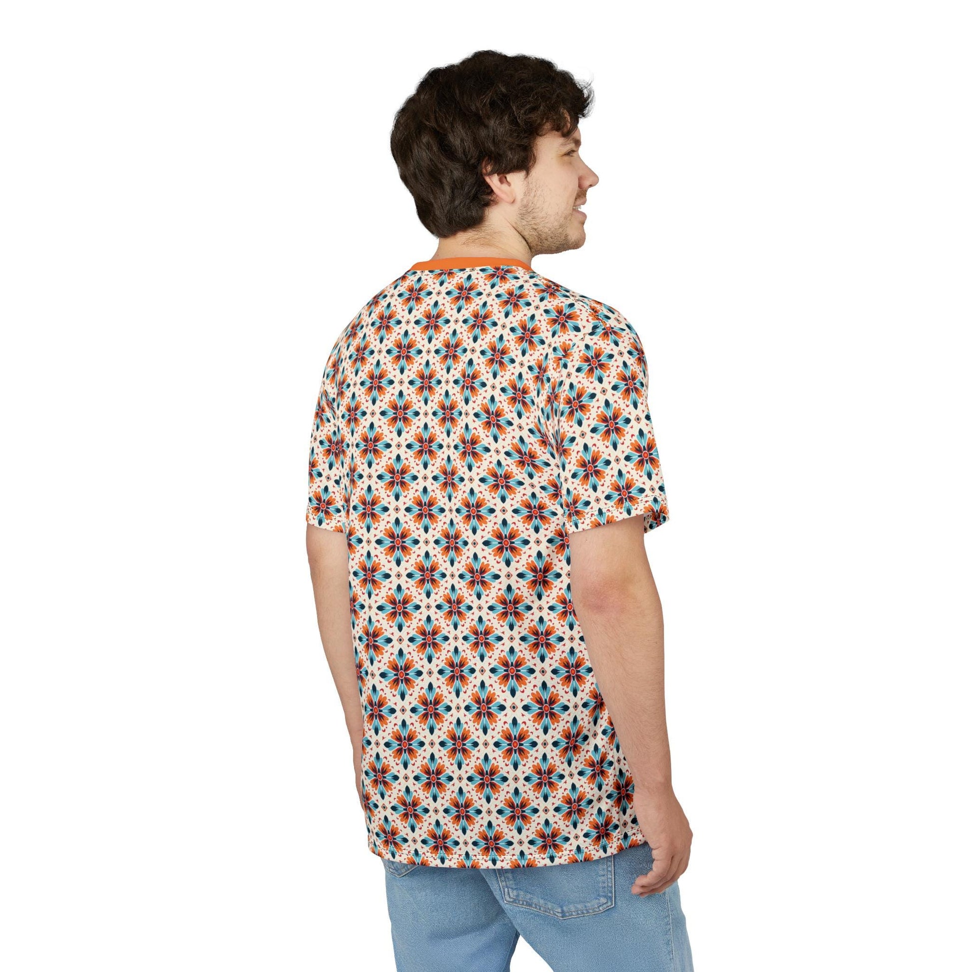 Colorful Men's Cut & Sew Tee - Boho Vibe Shirt for Casual Outings, Unique Gift for Birthdays, Summer Festivals