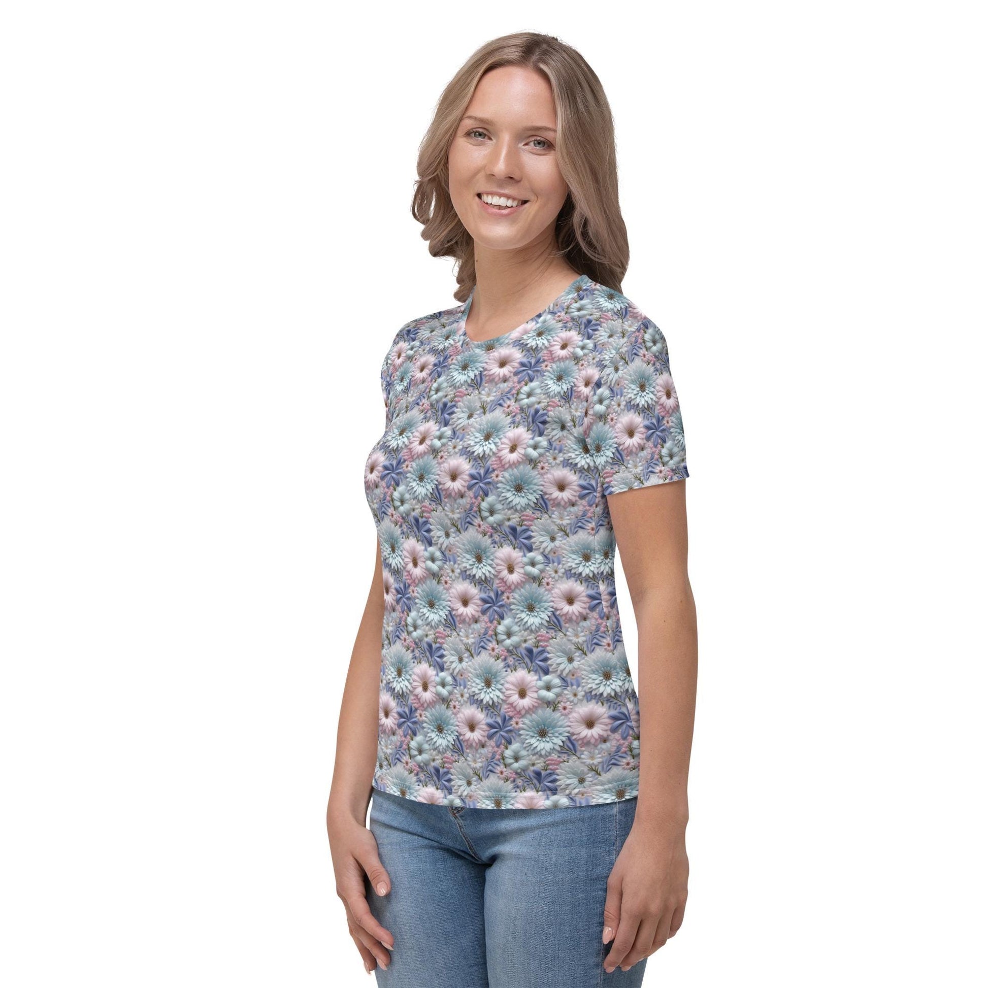 Pretty Spring Floral Pattern Women&#39;s Casual Shirt | Trendy Boho Chic Blouse | Lightweight Comfortable | Perfect for Spring & Summer