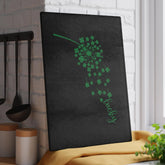 Lucky Dandelion Glass Cutting Board, Kitchen Decor, Gift for Chef, St. Patrick&