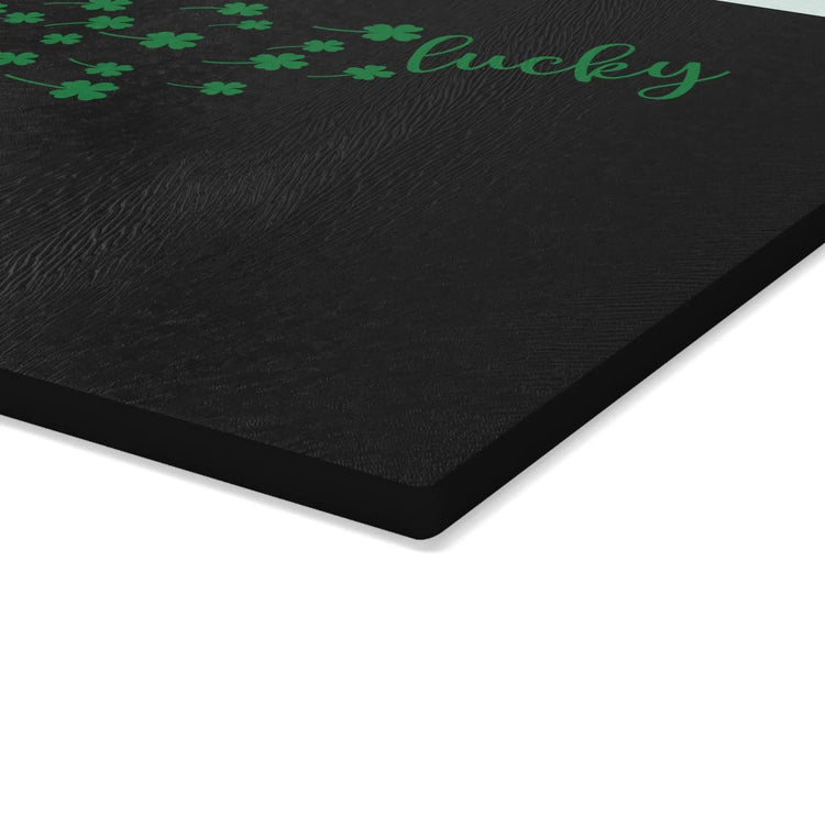 Lucky Dandelion Glass Cutting Board, Kitchen Decor, Gift for Chef, St. Patrick&